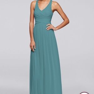 David’s Bridal Teal Blue Bridesmaid/Formal Dress